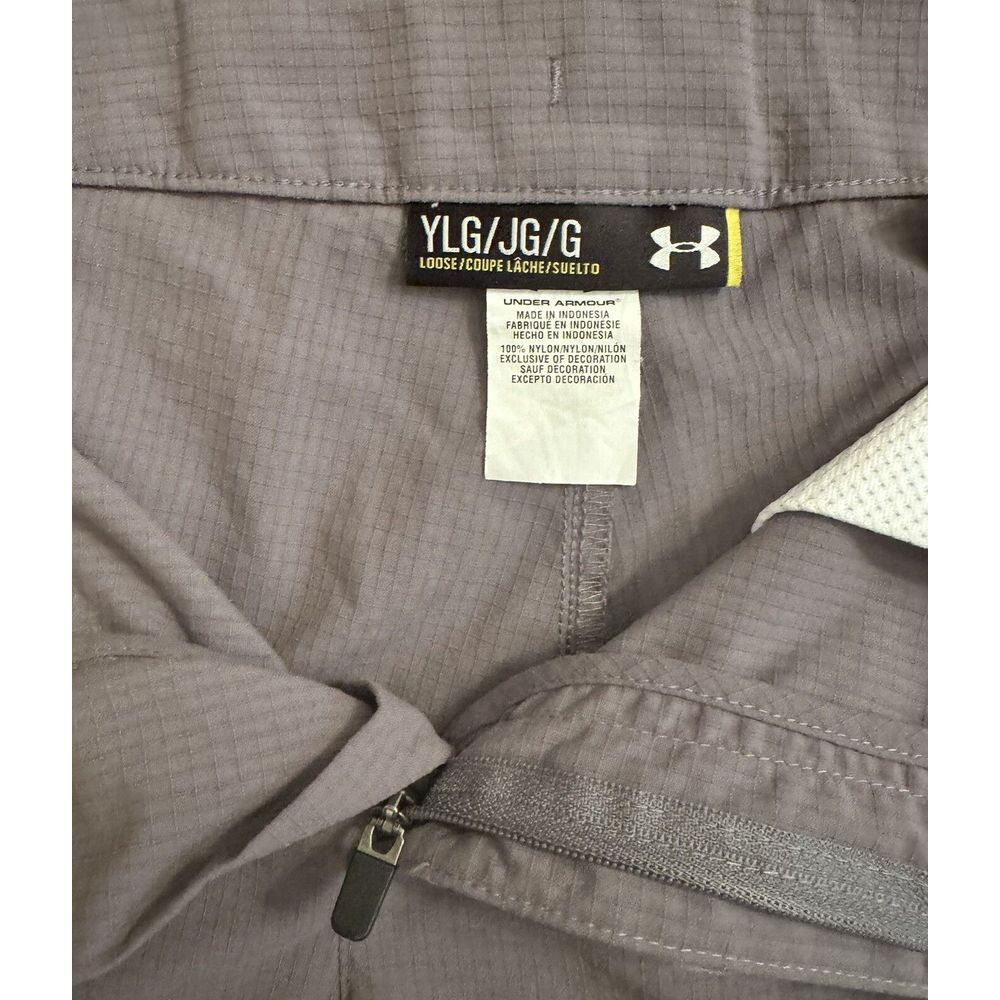 Under Armour Shorts Boys L Gray Lightweight Cargo Youth‎ Golf Performance - Picture 6 of 6